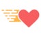 Love Heart Halftone Dotted Icon with Fast Rush Effect