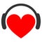 Love Heart Headphones Flat Icon