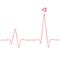 In love heart.  Heartbeat rhythm graph on a white background.