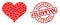 Love Heart Icon Recursive Mosaic and Rubber hash Iloveyou Badge