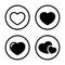 Love, heart icon vector in circle line. Amour, like sign symbol