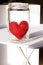 love Heart in jar Red valentine`s day card