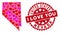 Love Heart Mosaic Nevada State Map with Scratched Watermark
