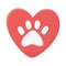 Love heart paw animal adoption charity and donation