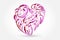 Love heart pink floral doodle logo