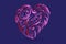 Love heart pink floral doodle logo