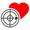 Love Heart Radar Flat Icon