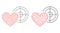 Love Heart Radar Icon - Vector Polygonal Mesh