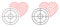 Love Heart Radar Icon - Vector Triangle Mesh