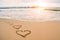 Love heart romantic beach