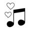 Love heart romantic feeling note music melody linear style icon