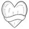 Love heart shape charity humanitarian international day isolated doodle hand drawn sketch with outline style