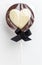 Love heart shaped chocolate lolly