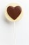 Love heart shaped chocolate lolly