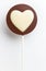 Love heart shaped chocolate lolly