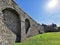 Love heart shaped of diyarbakir city walls near diyarbakir castle also called diyarbakÄ±r surlarÄ± blue sky background