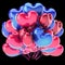 Love heart shaped party balloons bunch blue pink