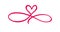 Love heart in the sign of infinity pink
