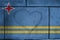 Love heart sing on wall with blending Aruba flag