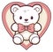 Love Heart Teddy Illustration