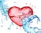 Love heart water splash