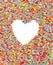 Love, heart, wedding, rainbow confetti background,