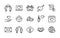 Love heart wedding ring hand couple proposal romantic vector linear icons set. Contains icons romantic letter happy