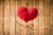 Love heart yarn on wood stick