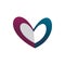 Love hearth part balance color logo design