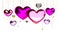 Love hearts decoration pink red multicolor. Romantic happy joy relationship. Valentines Day greeting card concept.