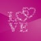 Love hearts full of stars pink background