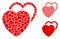 Love hearts Mosaic Icon of Unequal Elements