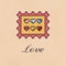 Love Hearts Postal Stamp