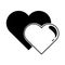 Love hearts romantic passion feeling together linear style icon