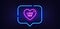 Love her line icon. Sweet heart sign. Valentine day. Neon light speech bubble. Vector