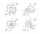 Love him, Dating and Heart icons set. Like button sign. Sweetheart, Love messenger. Love set. Vector