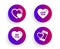 Love him, Hearts and Say yes icons set. Heart sign. Sweetheart, Romantic relationships, Wedding. Love call. Vector