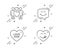 Love him, Love couple and Smile chat icons set. Yummy smile sign. Sweetheart, Lovers, Happy face. Comic heart. Vector