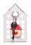 Love home keyring and door key