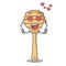 In love honey spoon mascot cartoon