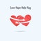 LOVE-HOPE-HELP-HUG vector logo design template.Aid & love icon.Wedding logo.Bridegroom & Bride icon idea concept.Family,man &