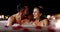 Love, hot tub and happy couple laugh, talk or bond on Valetines Day date, anniversary or funny honeymoon communication