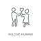 in love human linear icon. Modern outline in love human logo con