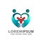 Love and human logo, Charity logo design illustration