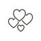 Love icon vector. Outline hearts. Line love symbol.