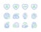 Love icons set. Included icon as Say yes, Friend, Hold heart signs. Vector