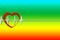 Love. Illustration of heart with pulse. heartbeat in the background of the rainbow