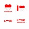 Love Indonesia Icon Set Vector