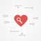 Love infographics. Heart shape. Data visualization. Flat design, vector illustration