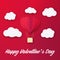 Love Invitation card Valentines day balloon heart